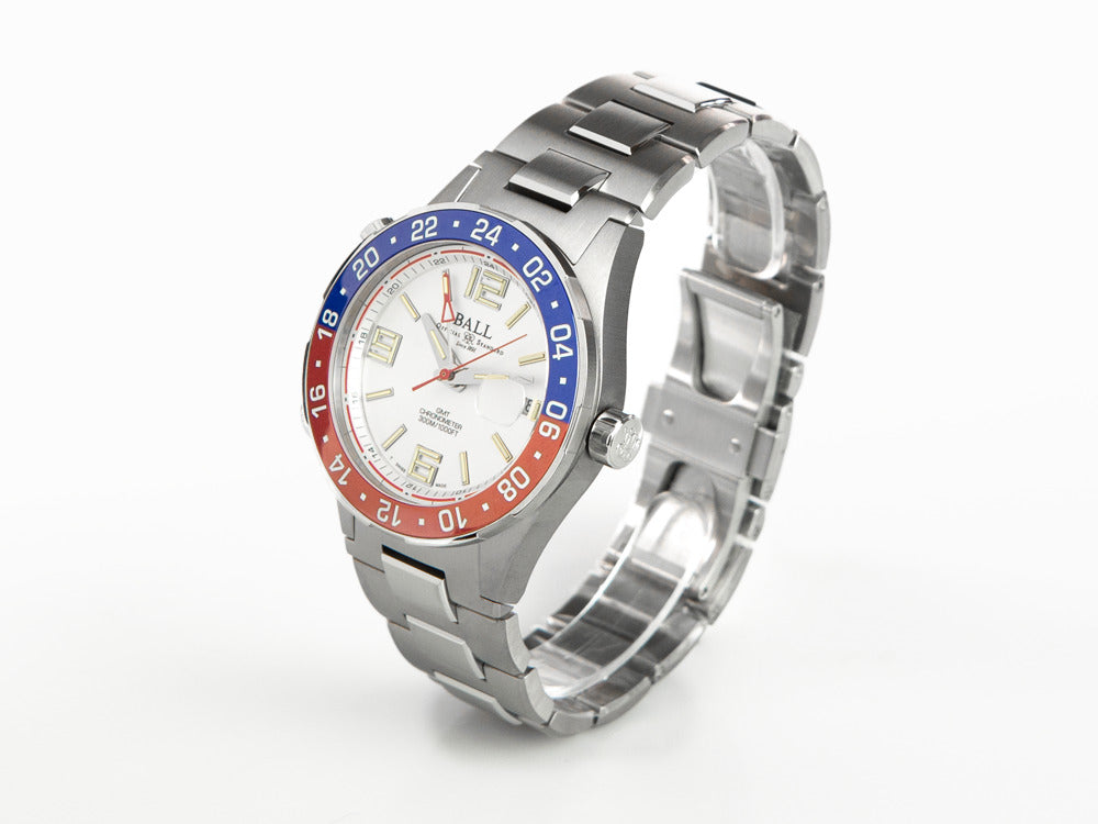 Ball Roadmaster Pilot GMT Automatik Uhr, 40 mm, Limitierte Ed., DG3038A-S2C-WH