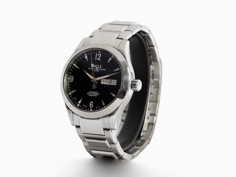 Ball Engineer II Ohio Uhr, Ball RR1102, Schwarz, Stahlband, 40mm.