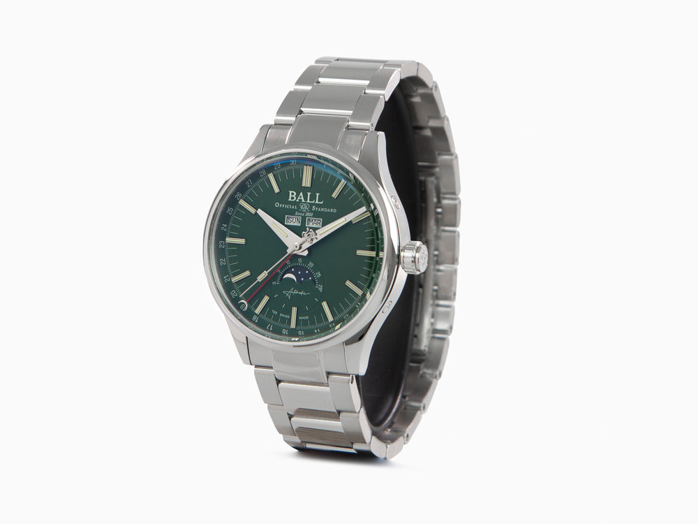 Ball Engineer II Moon Calendar Automatik Uhr, Grün, 40mm, NM3016C-S1J-GR