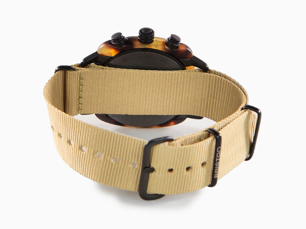 Briston Clubmaster Classic Safari Quartz Uhr, Schwarz, 40 mm, 14140.PBAM.TS.5.NK