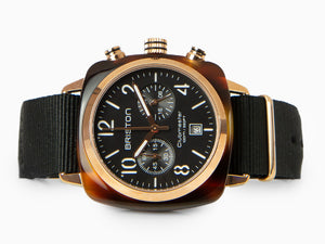 Briston Clubmaster Classic Quartz Uhr, PVD, Schwarz, 40 mm, 14140.PRA.T.1.NB
