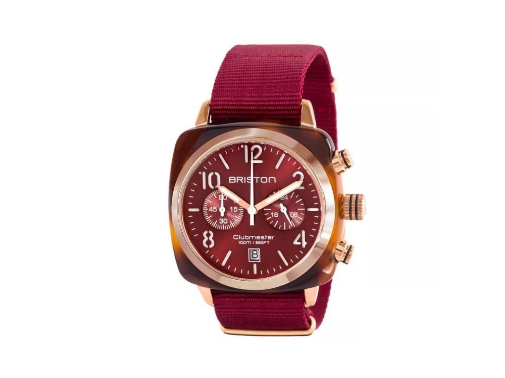 Briston Clubmaster Classic Quartz Uhr, Rot, 40 mm, 15140.PRA.T.8.NBDX