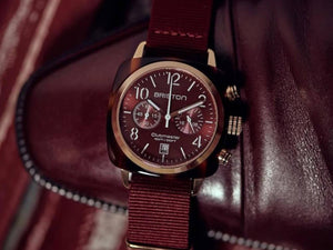 Briston Clubmaster Classic Quartz Uhr, Rot, 40 mm, 15140.PRA.T.8.NBDX