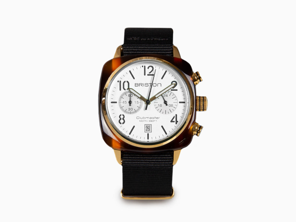 Briston Clubmaster Classic Quartz Uhr, Weiss, 40 mm, 17140.PYA.T.2.NB