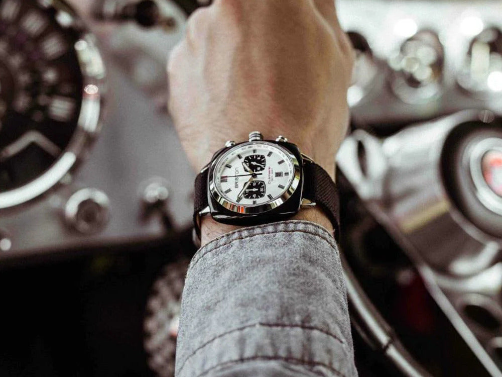 Briston Clubmaster Sport Quartz Uhr, Weiss, 42 mm, 17142.SA.BS.2.NB