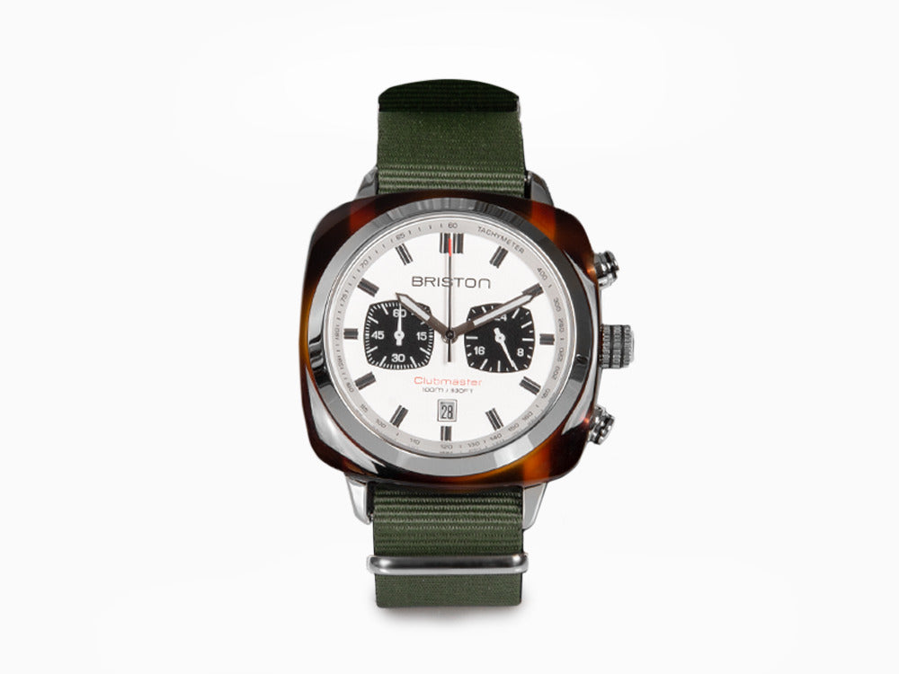 Briston Clubmaster Sport Quartz Uhr, Weiss, 42 mm, 17142.SA.TS.2.NGA