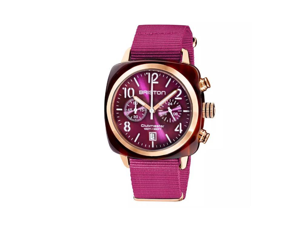 Briston Clubmaster Classic Quartz Uhr, Rose, 40 mm, 19140.PRA.T.32.NC