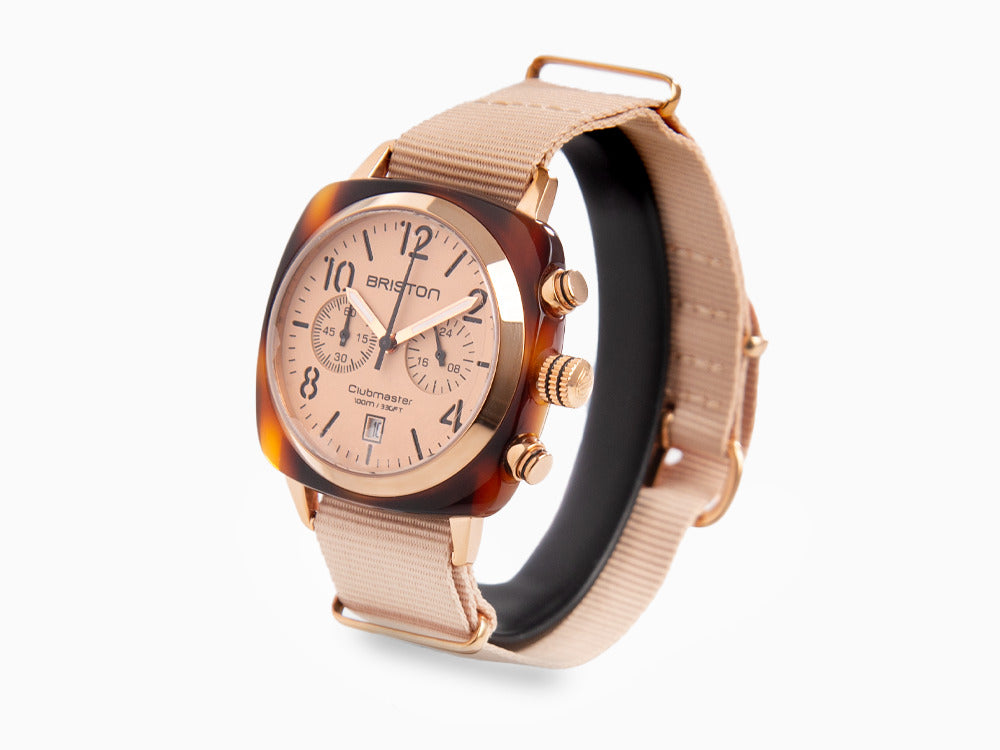 Briston Clubmaster Classic Terracotta Quartz Uhr, 40 mm, 20140.PRA.T.36.NTN
