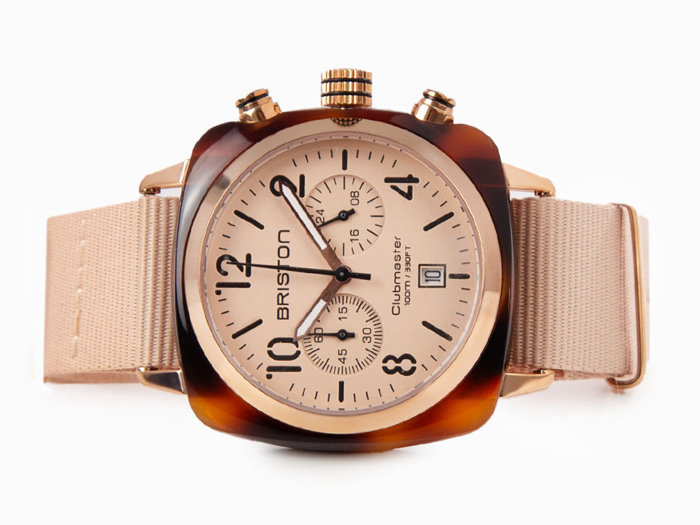 Briston Clubmaster Classic Terracotta Quartz Uhr, 40 mm, 20140.PRA.T.36.NTN