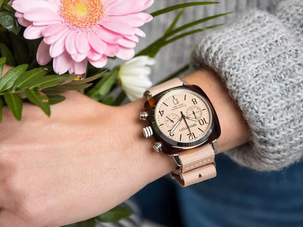 Briston Clubmaster Classic Terracotta Quartz Uhr, 40 mm, 20140.PRA.T.36.NTN