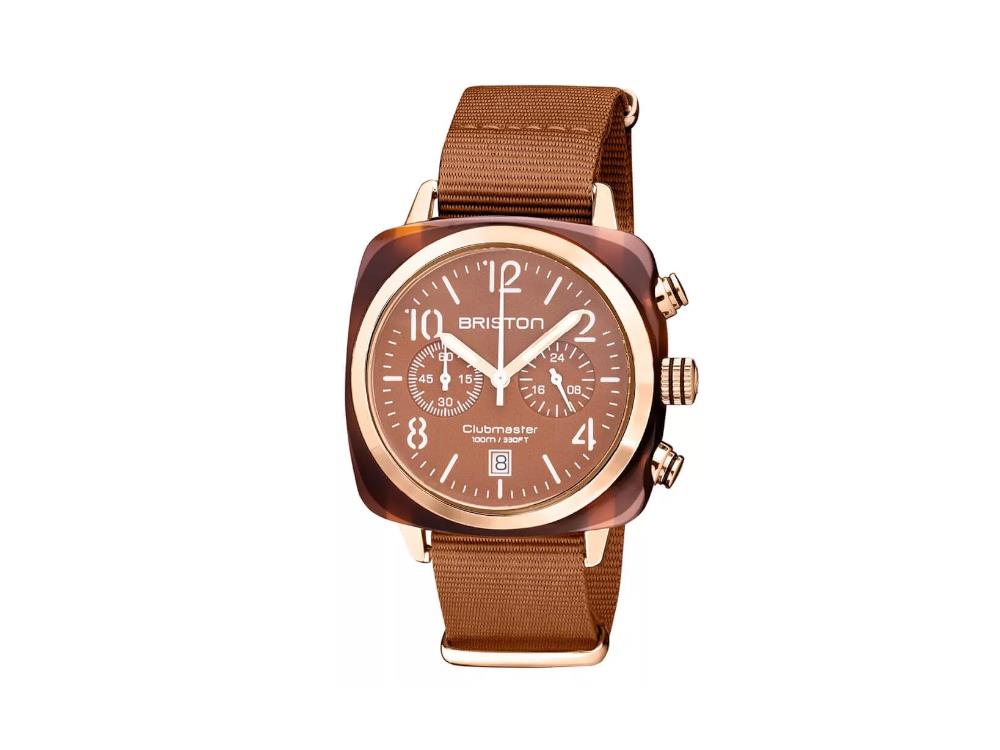 Briston Clubmaster Classic Terracotta Quartz Uhr, 40 mm, 20140.PRA.T.38.NTC