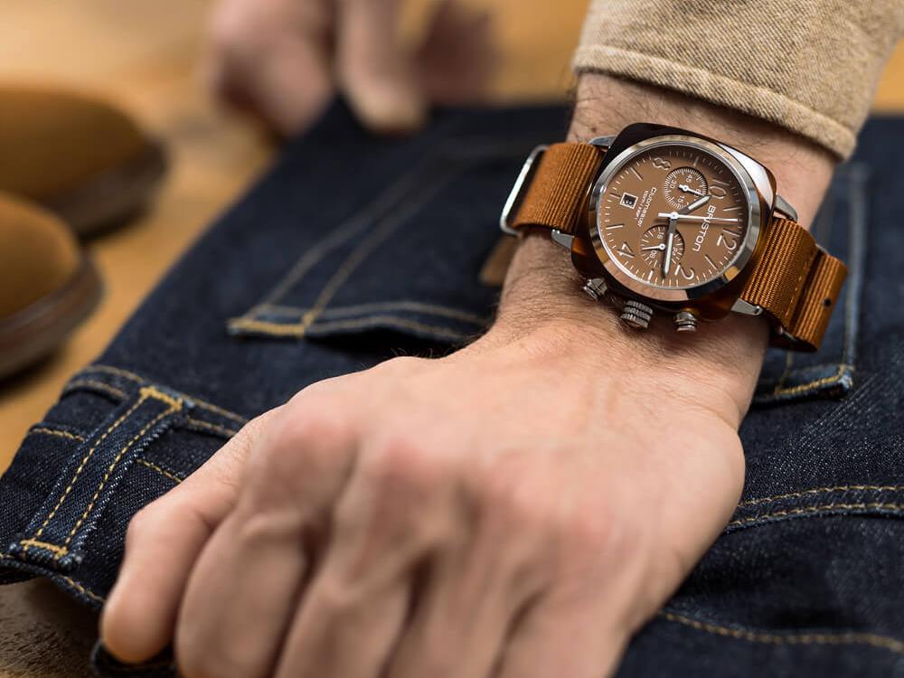 Briston Clubmaster Classic Terracotta Quartz Uhr, 40 mm, 20140.PRA.T.38.NTC