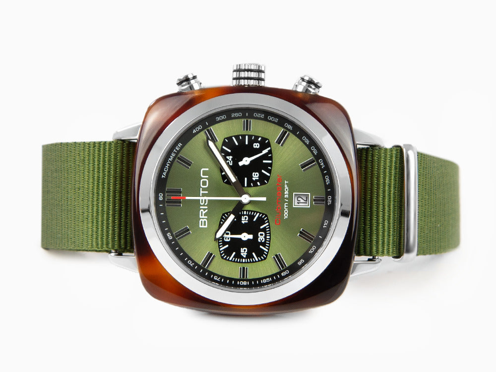 Briston Clubmaster Sport Quartz Uhr, Grün, 42 mm, 20142.SA.TS.26.NOL