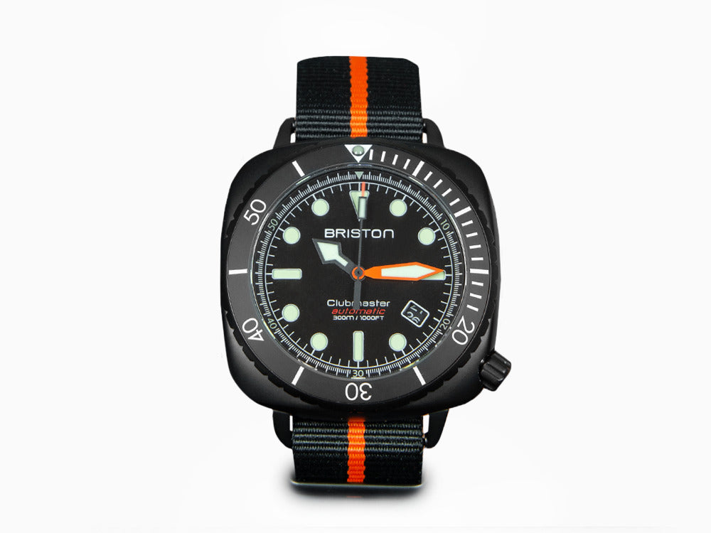 Briston Clubmaster Diver Automatik Uhr, Schwarz, 44 mm, 20644.PBAM.B.35.NBO