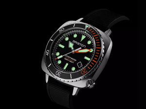 Briston Clubmaster Diver Pro Automatik Uhr, Schwarz, 44 mm, 20644.S.DP.35.RB