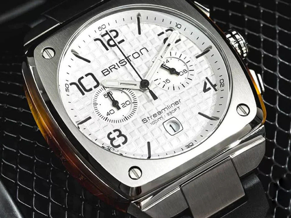 Briston Streamliner Urban Quartz Uhr, Weiss, 42 mm, 22142.S.T.2.RB