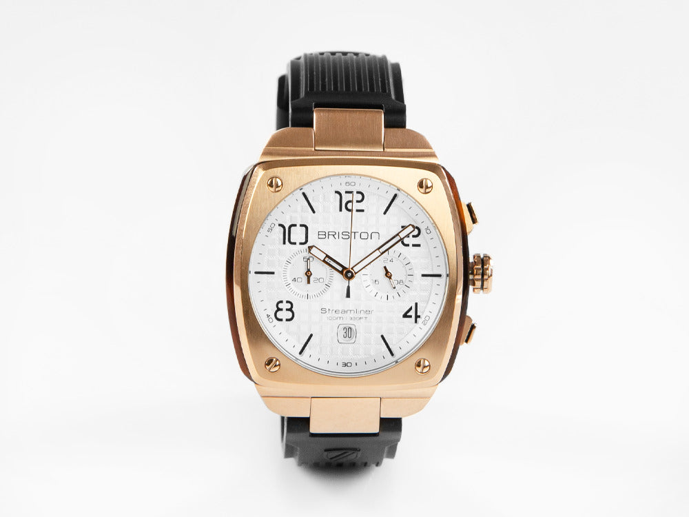 Briston Streamliner Urban Quartz Uhr, PVD, Weiss, 42 mm, 22142.SPRG.T.2.RB