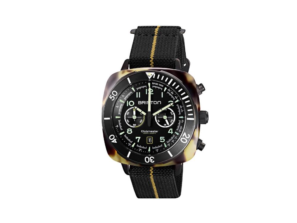 Briston Clubmaster Outdoor Safari Quartz Uhr, 44 mm, 23144.PBAM.TS.5.EBK