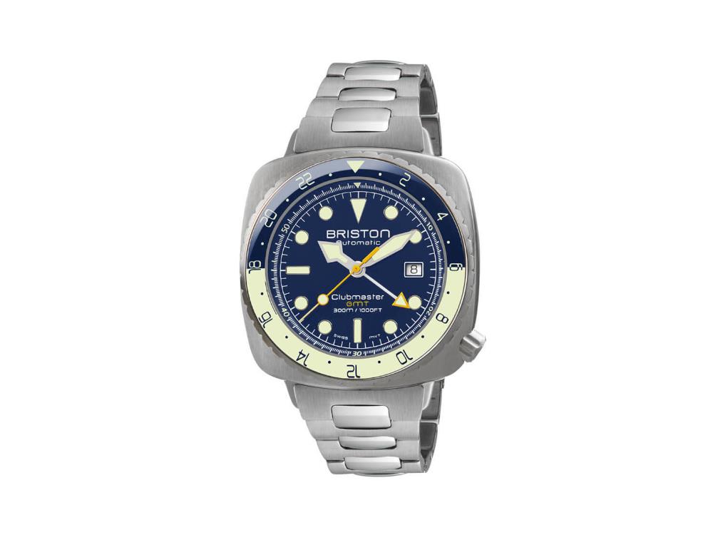 Briston Clubmaster Diver Pro GMT Automatik Uhr, Edelstahl, LE 24844.S.GP.15.SB