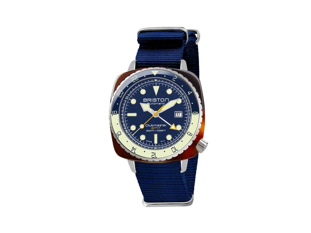 Briston Clubmaster Diver Pro GMT Automatik Uhr, Blau, LE 24844.SA.T.15.NNB