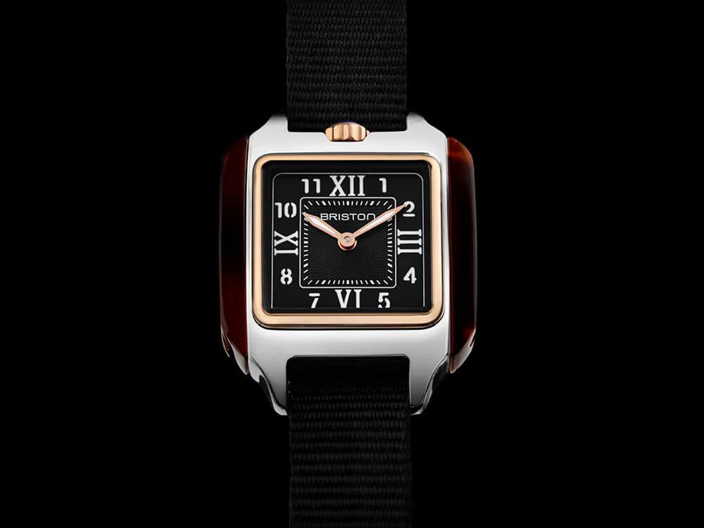 Briston Streamliner Kennedy Quartz Uhr, Damaststahl, Schwarz, 252030.PRA.T.1.NB