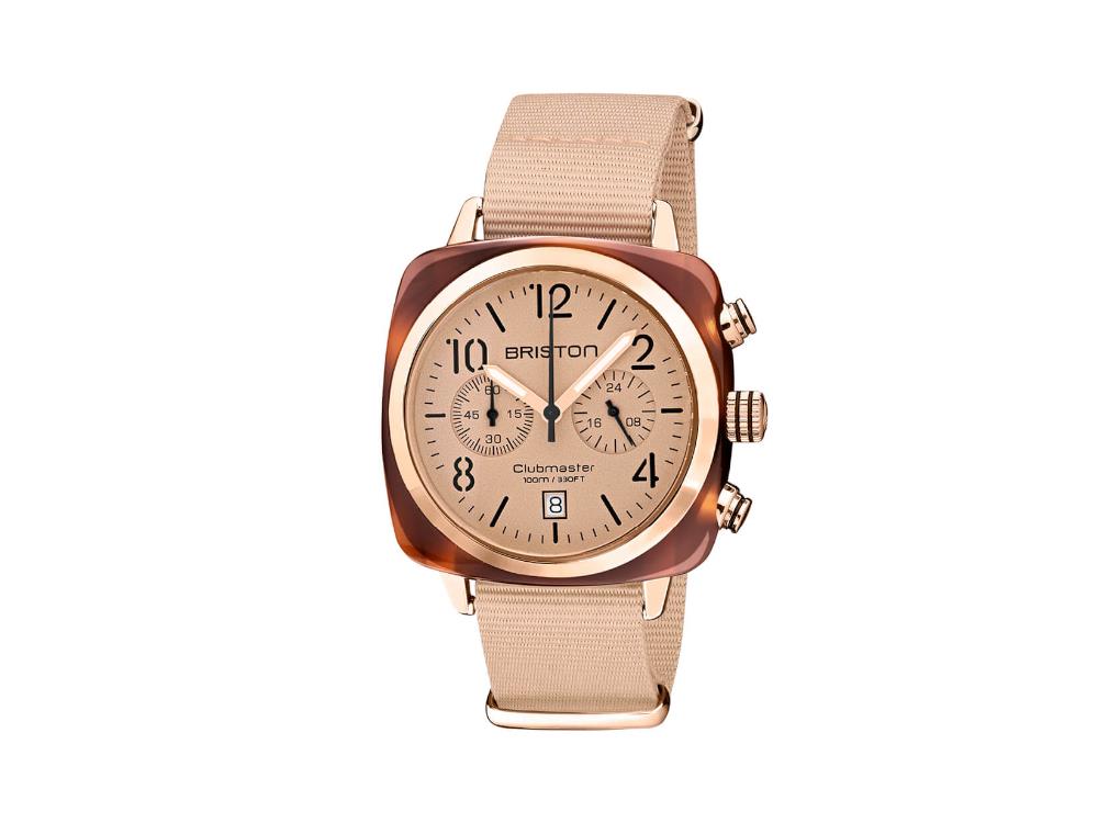 Briston Clubmaster Classic Terracotta Quartz Uhr, 40 mm, 20140.PRA.T.36.NTN