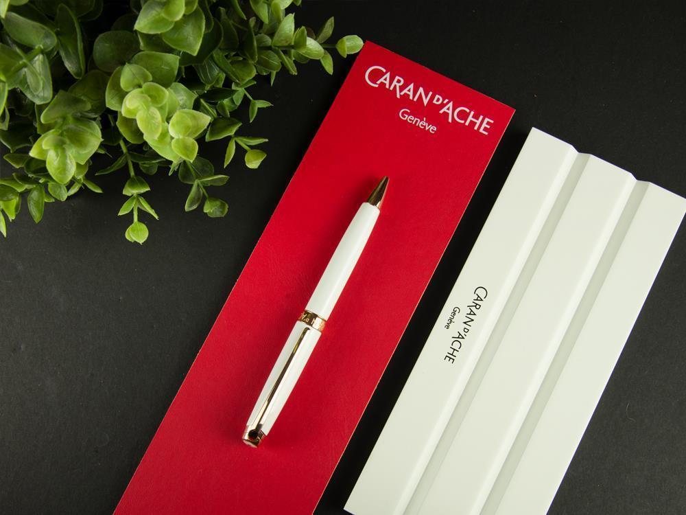 Caran d´Ache Léman Slim White Rosegold Kugelschreiber, Lack, Weiss, 4781.001
