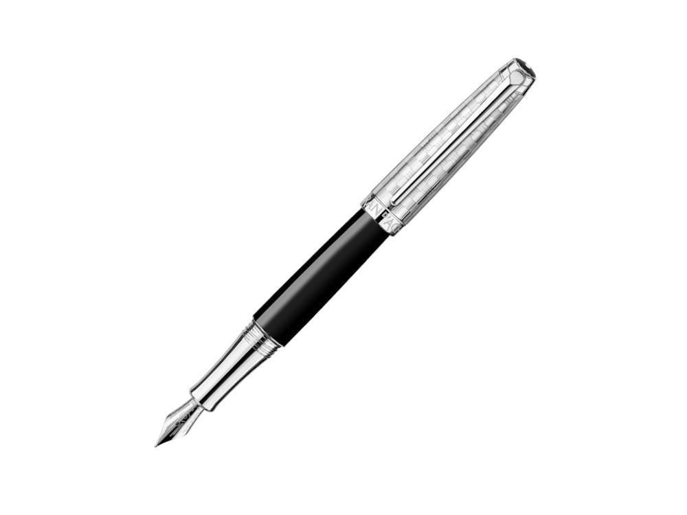 Caran d'Ache Léman Damier Füllfeder & Schwarzes Lederetui, 4799.566