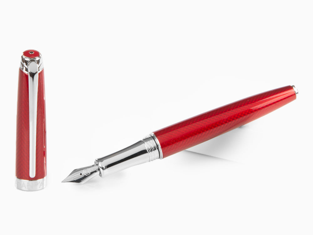 Caran d´Ache Léman Rouge Carmin Füllfederhalter, Rhodium, Rot, 4799.580