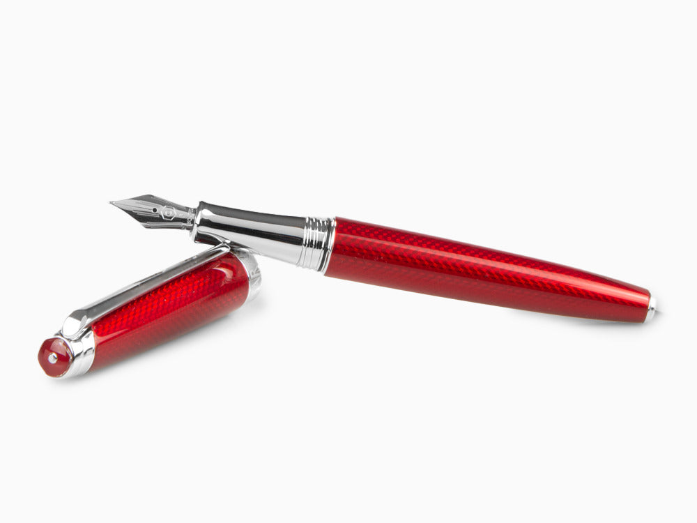 Caran d´Ache Léman Rouge Carmin Füllfederhalter, Rhodium, Rot, 4799.580