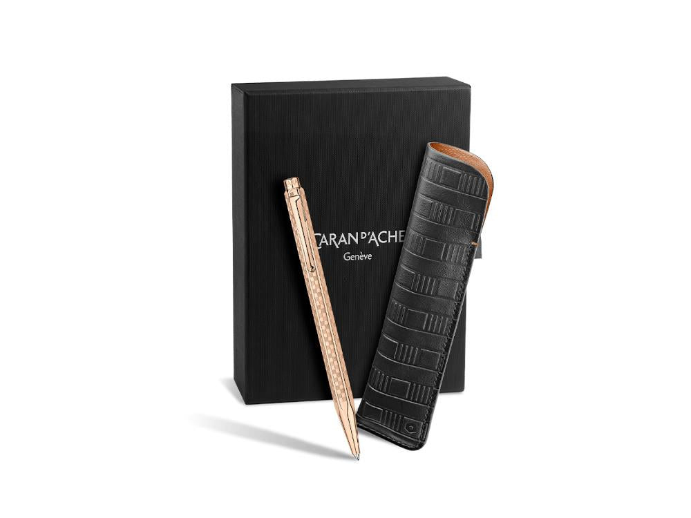 Caran d'Ache Ecridor Damier Kugelschreiber & Schwarzes Lederetui, 8902.567