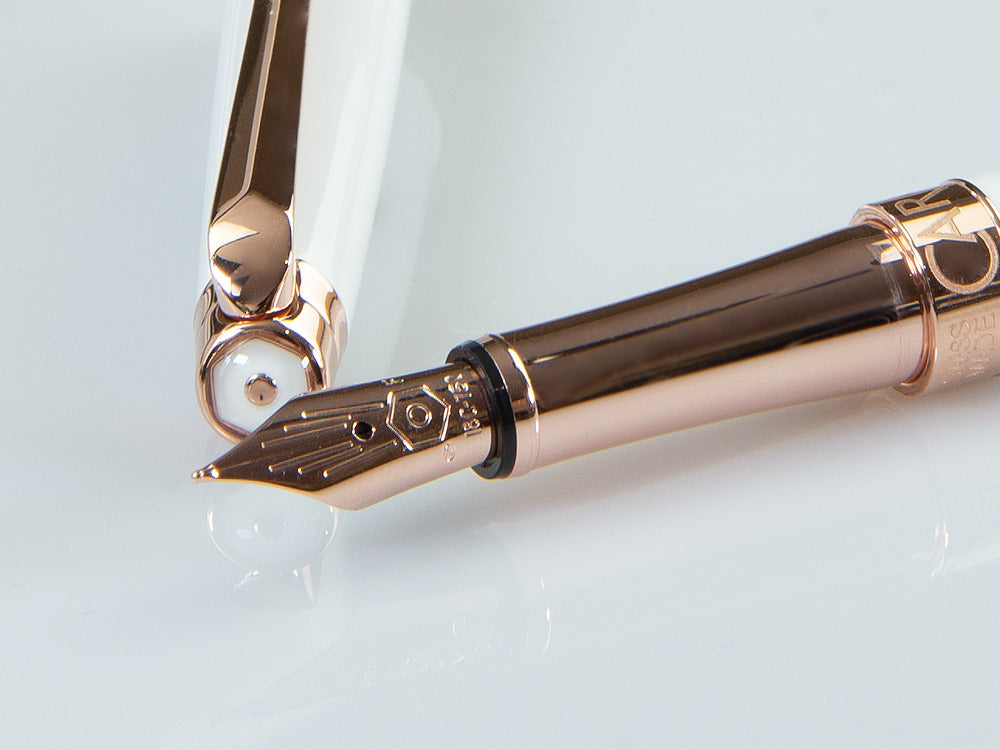 Caran d´Ache Léman Slim White Rosegold Füllfederhalter, Weiß, C4791.001