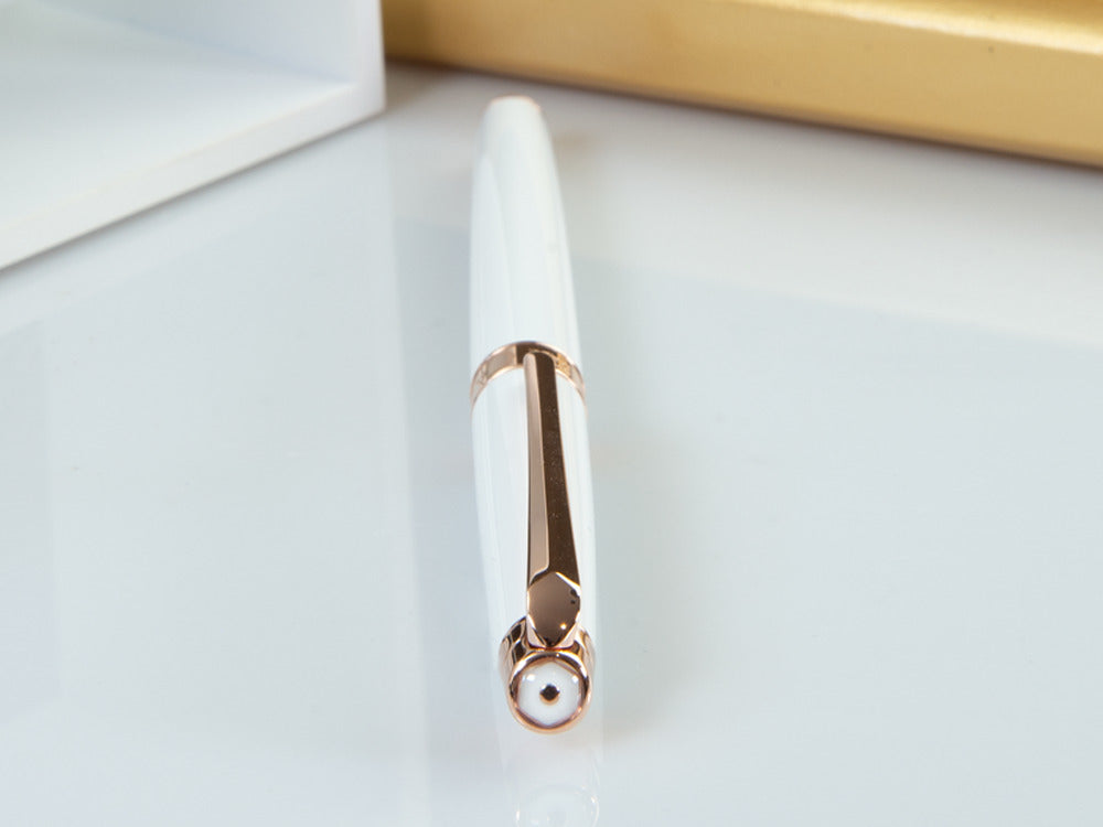 Caran d´Ache Léman Slim White Rosegold Füllfederhalter, Weiß, C4791.001