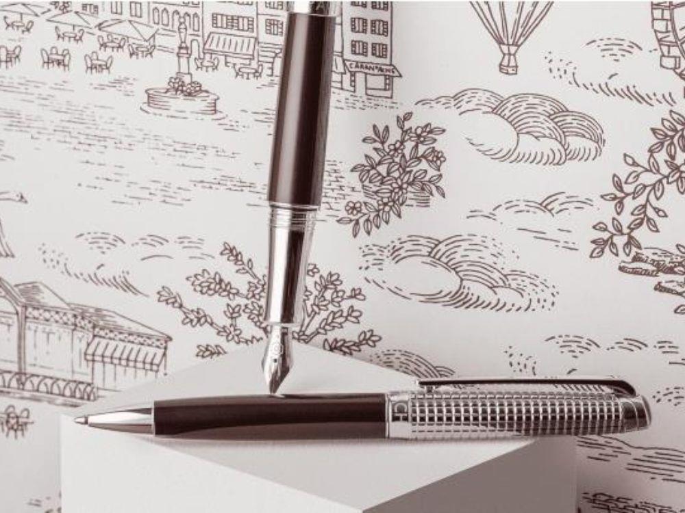 Caran d'Ache Léman Toile de Jouy & Leather Case Füllfederhalter
