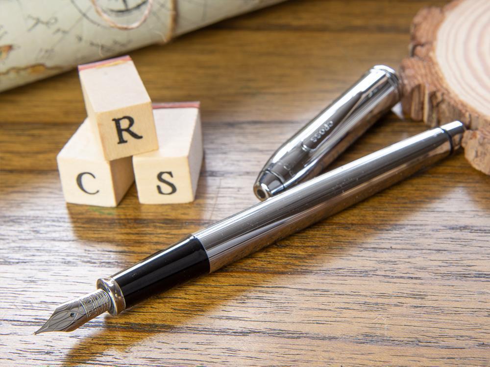 Cross Townsend Füllfederhalter, Chrom, Silber, Poliert, Edelharz, 536