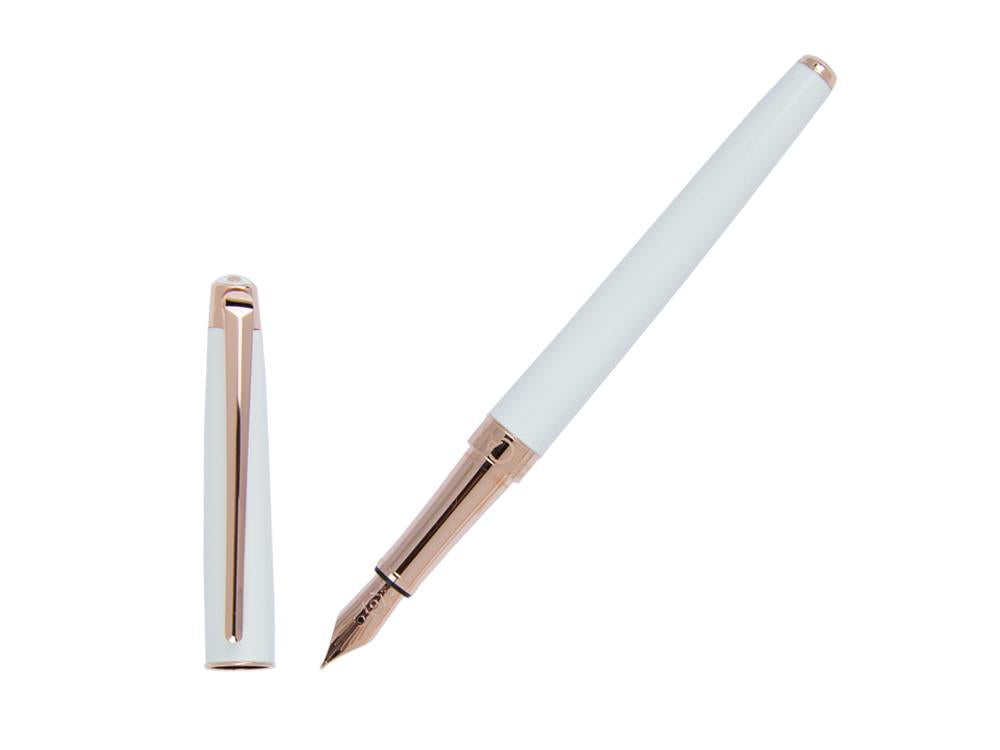 Caran d´Ache Léman Slim White Rosegold Füllfederhalter, Weiß, C4791.001