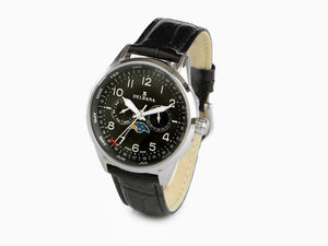 Delbana Classic Retro Moonphase Quartz Uhr, Schwarz, 42 mm, 41601.646.6.034