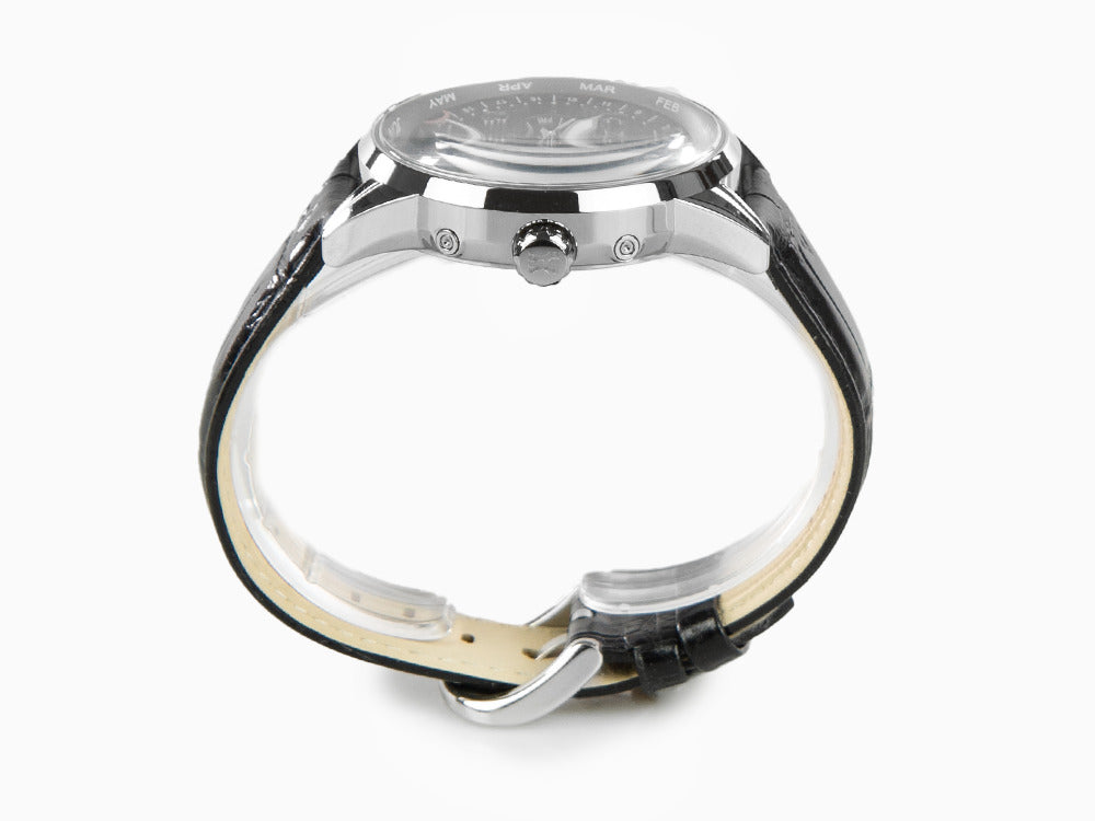 Delbana Classic Retro Moonphase Quartz Uhr, Schwarz, 42 mm, 41601.646.6.034