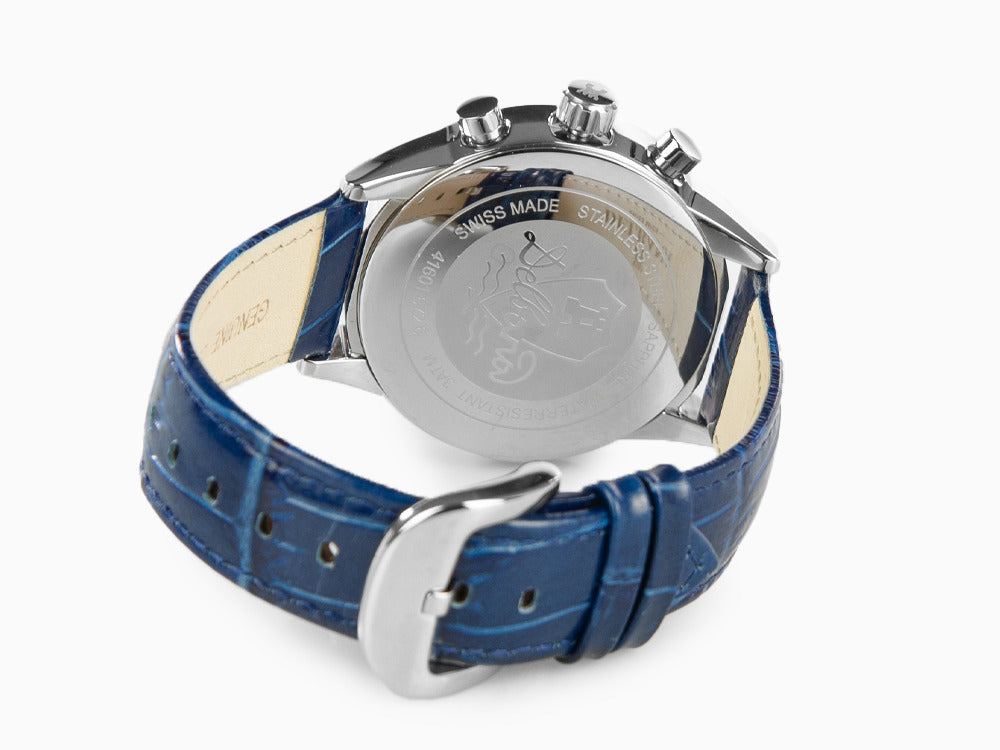 Delbana Classic Retro Chronograph Quartz Uhr, 42 mm, Lederband, 41601.672.6.044