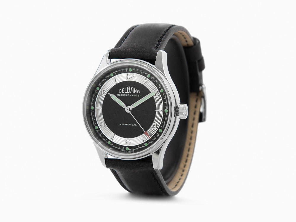 Delbana Recordmaster Mechanical Handaufzug Uhr, Schwarz, 40 mm, 41601.748.6.034