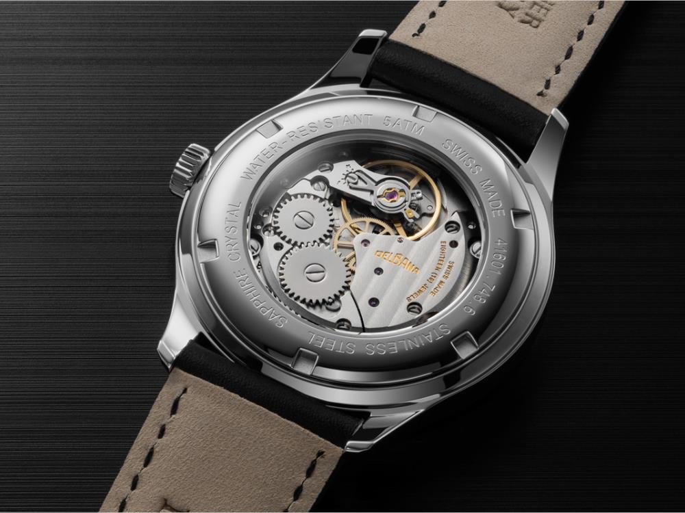 Delbana Recordmaster Mechanical Automatik Uhr, Beige, 40 mm, 41601.748.6.188