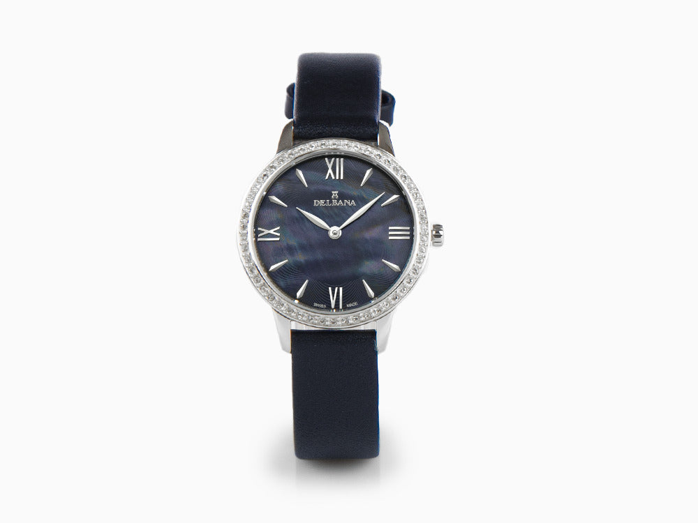 Delbana Dress Antibes Quartz Uhr, Blau, 32 mm, Lederband, 41611.615.1.536