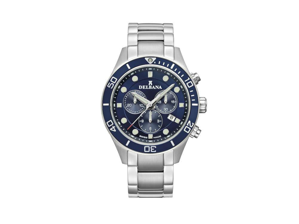 Delbana Sports Mariner Chronograph Quartz Uhr, Blau, 42 mm, 41701.718.6.044
