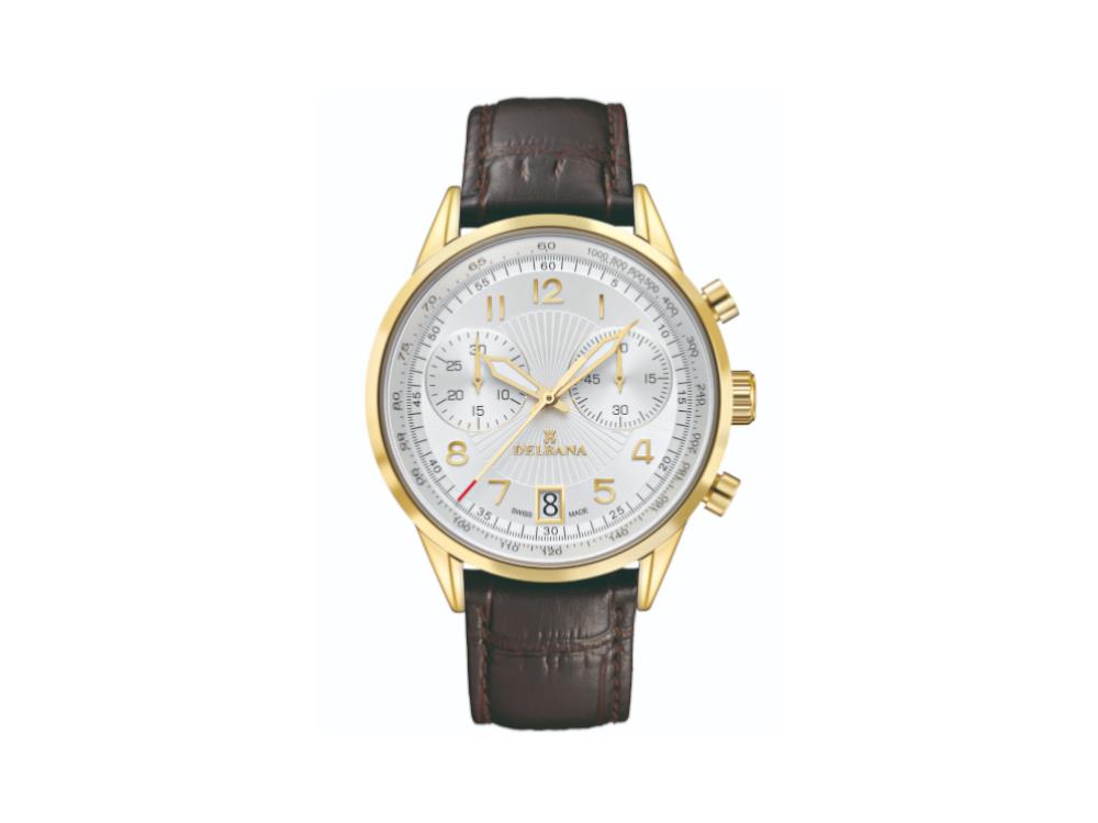 Delbana Classic Retro Chronograph Quartz Uhr, PVD, 42 mm, 42601.672.6.064