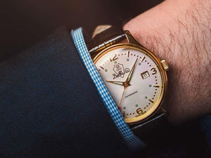 Delbana Classic Della Balda Automatik Uhr, PVD Gold, 40 mm. 42601.722.6.014