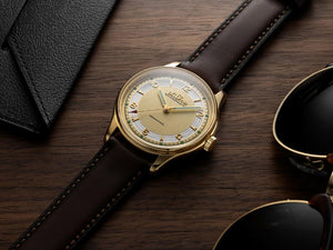 Delbana Classic Recordmaster Mechanical Uhr, Golden, 40 mm, 42601.748.6.024