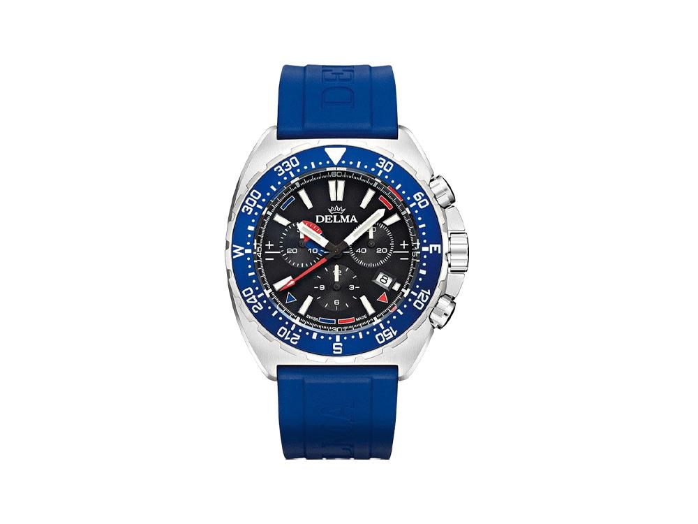Delma Racing Oceanmaster Quartz Uhr, Chrono, Schwarz, 44 mm, 41501.678.6.048