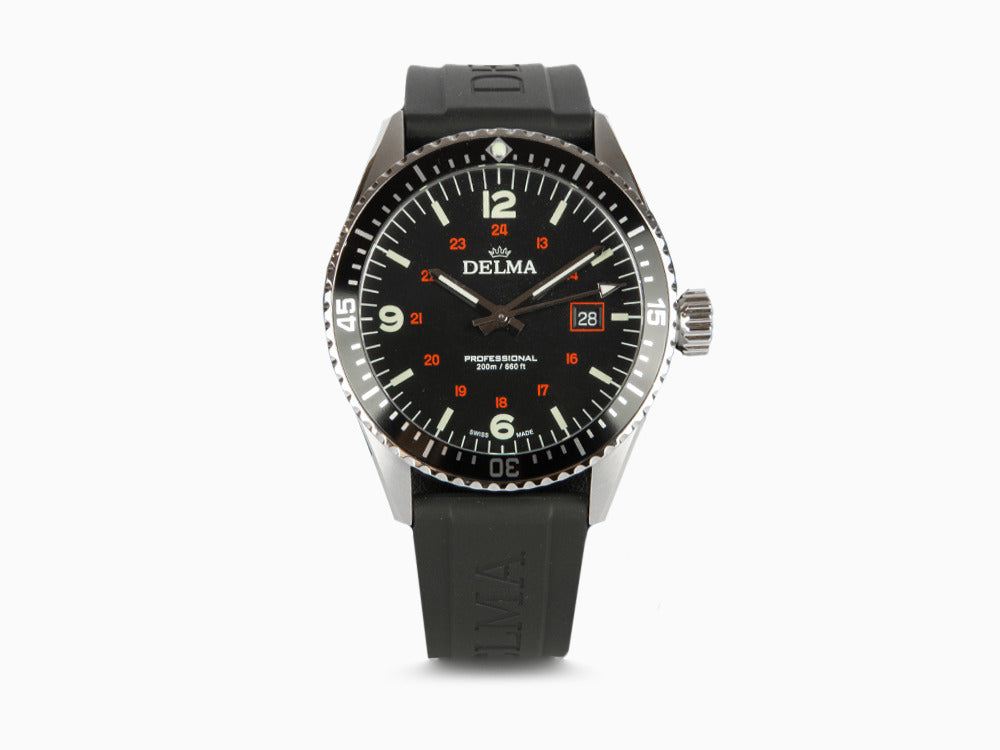Delma Diver Cayman Field Quartz Uhr, Schwarz, 42 mm, 5 atm , 41501.708.6.034