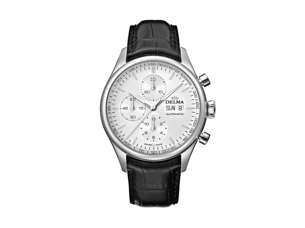Delma Heritage Chronograph Automatik Uhr, Silber, 43 mm, 41601.728.6.061