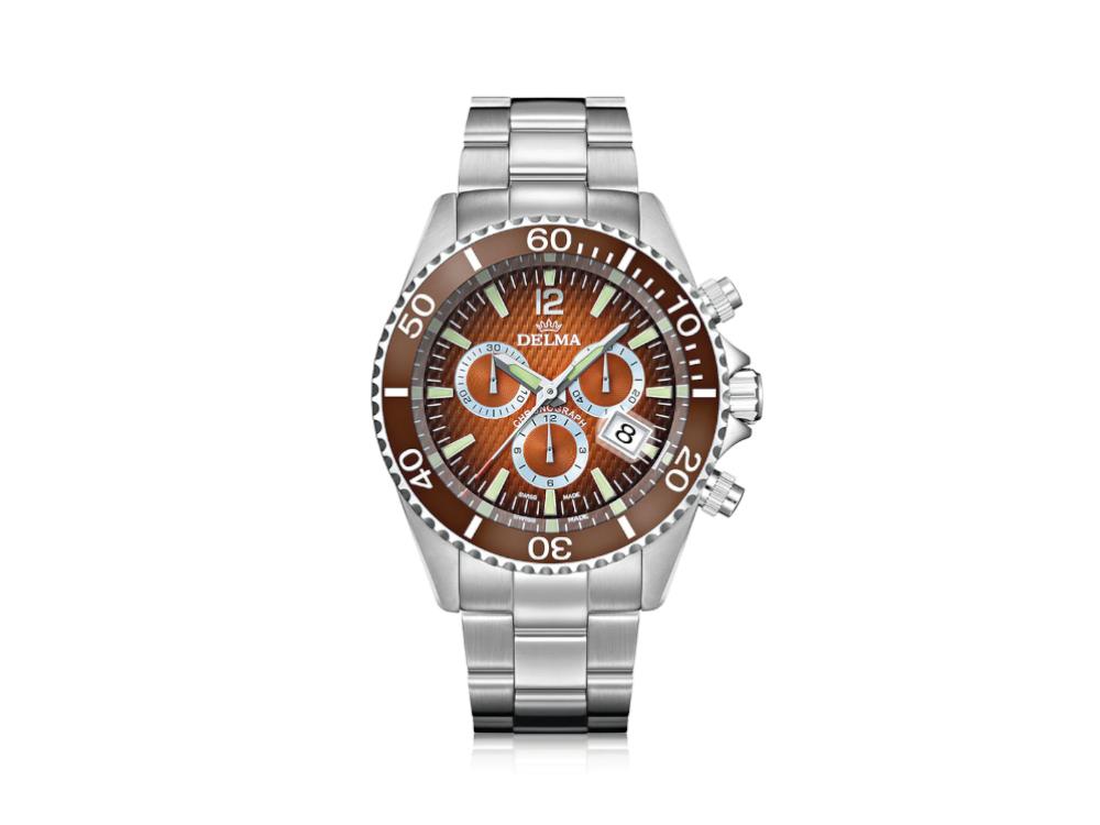 Delma Diver Santiago Chronograph Quartz Uhr, Orange, 43 mm, 41701.564.6.158